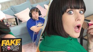 Sprinkles in his face as a joke in against of a anal creampie