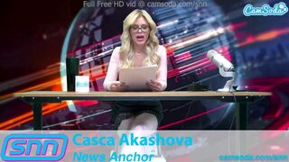 Casca Akashova newscaster mamuśki niesamowite masaż na żywo