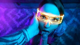 Cyberpunk ssać przygodę z małą pisklęta cipki