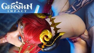 Orientalny tancerz nilou dupa twarde Kurwa jej ogon - genshin impact gry