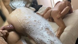Śniadanie prysznic utknął w gorącym kurwa z radości