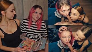 W pełni kobieta - dziewczyna uczy Sissy jak ssać kutasa