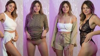Sexy sukienka próba z pięknym nastolatkiem