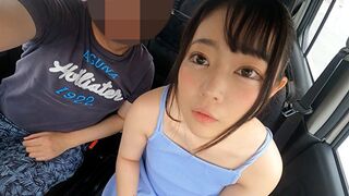 Duże oczy i małe ciało! 147 cm saoka mini dziewczyna ssie i bije kogut podczas jazdy