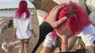 Dziki nastolatek obciąganie na plaży - połykać cały