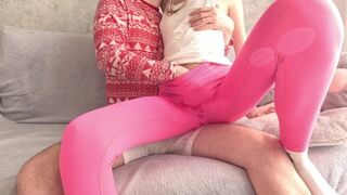 Rozpylił podwójną sperma w Leggings